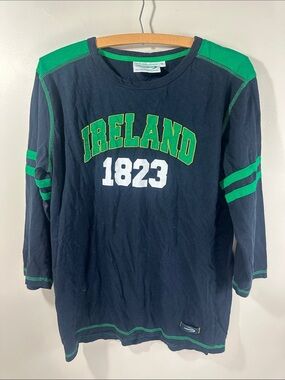 Ireland 1823 Navy & Green Long-Sleeve baseball Tee Jersey XL